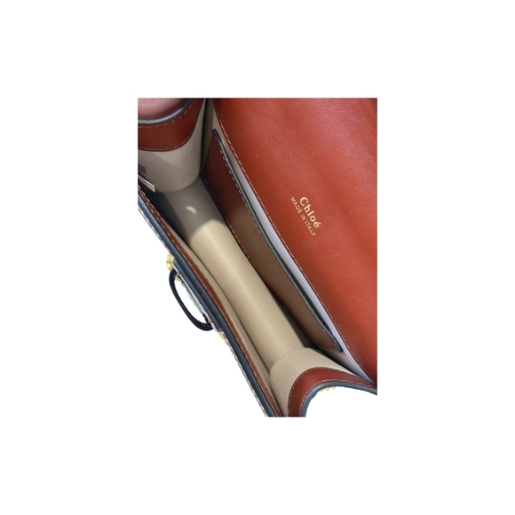 Chloe Gold and Brown Crossbody Bag with Elegant Hardware and Structured Shape - Picture 11 of 14